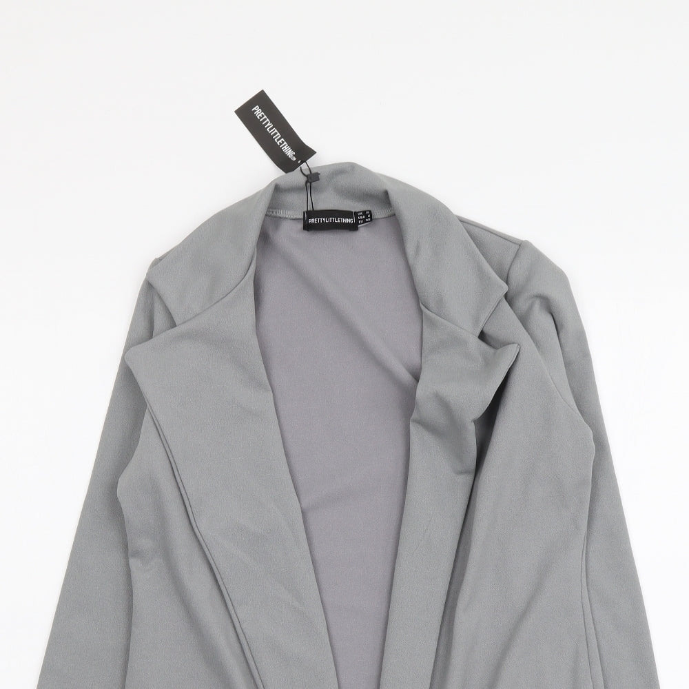 Womens UK Size 10 PRETTYLITTLETHING Grey Jacket
