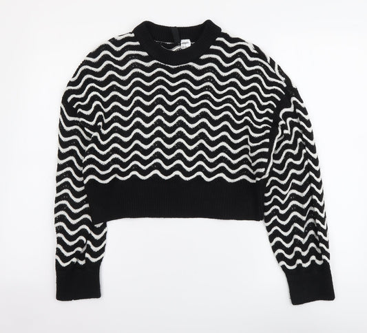 Womens UK Size XS H&M Black Pullover Jumper