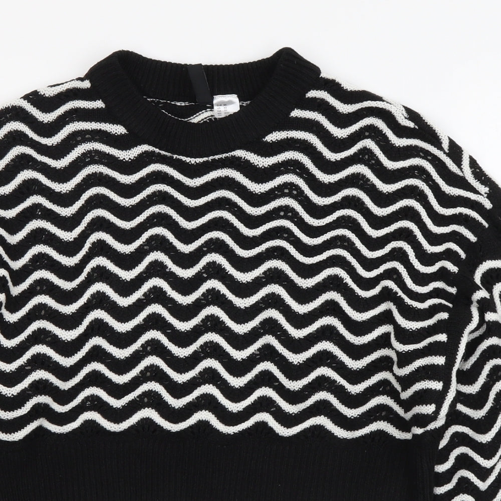 Womens UK Size XS H&M Black Pullover Jumper
