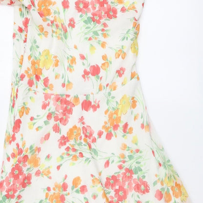 George Womens Multicoloured Floral Polyester A-Line Size 8 Round Neck Pullover