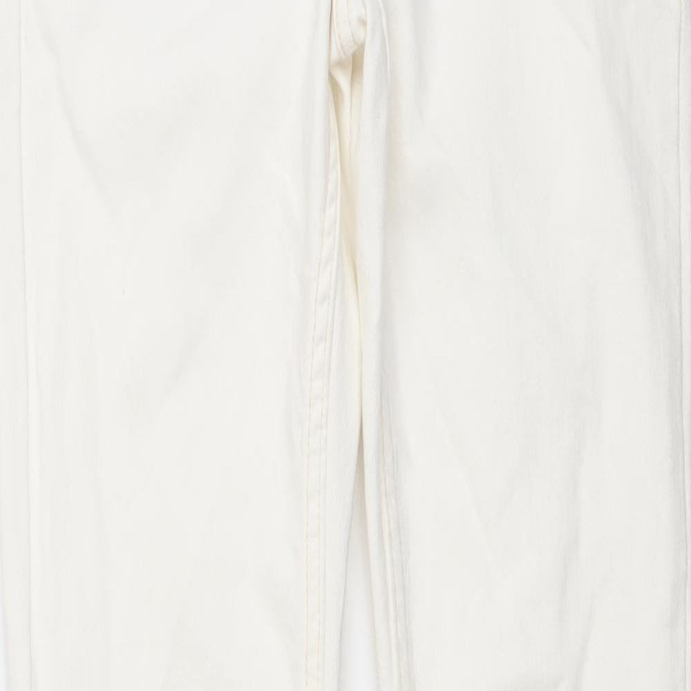 Topshop Womens Ivory Cotton Mom Jeans Size 26 in L30 in Regular Button