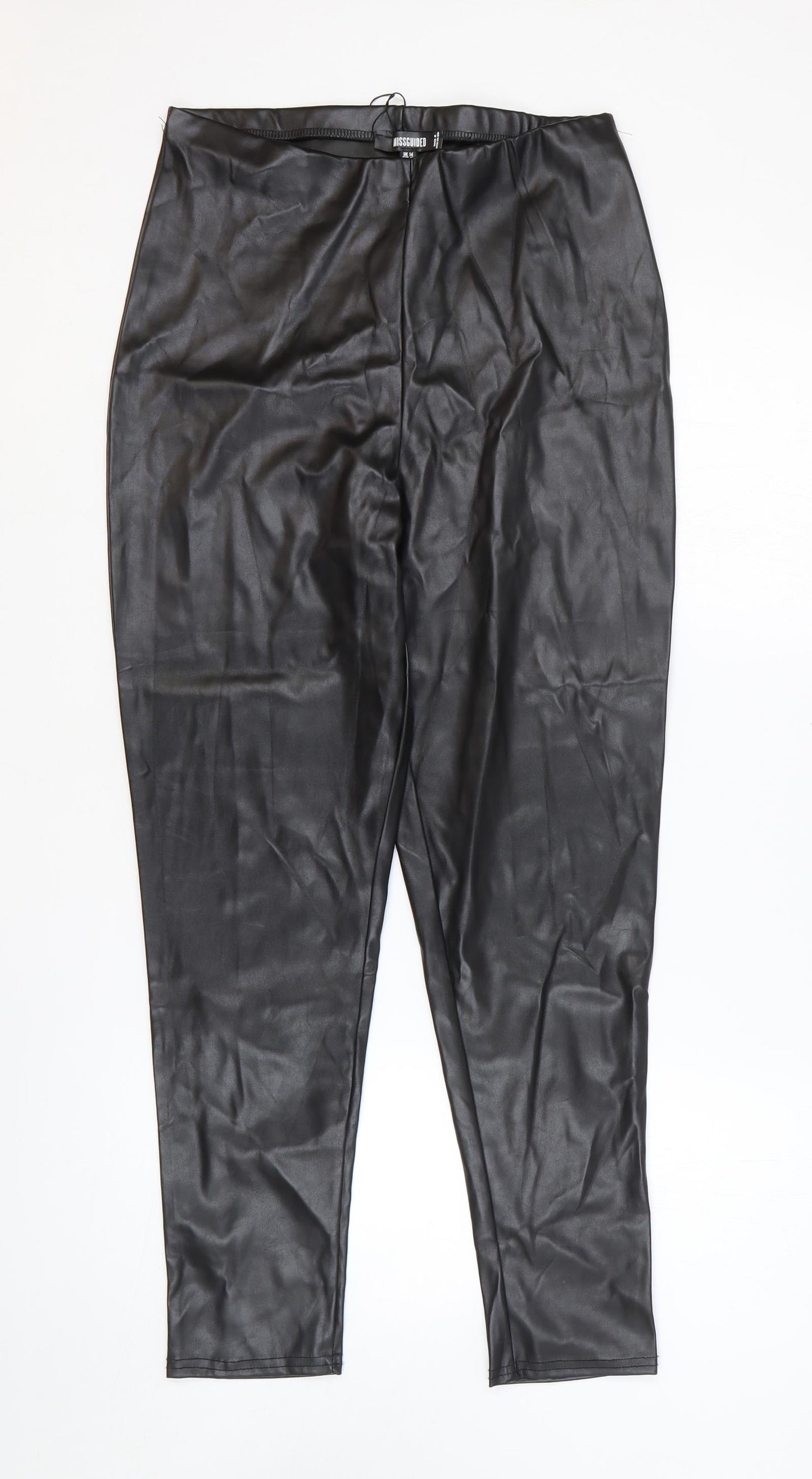Womens UK Size 14 Missguided Regular Fit  Black Trousers