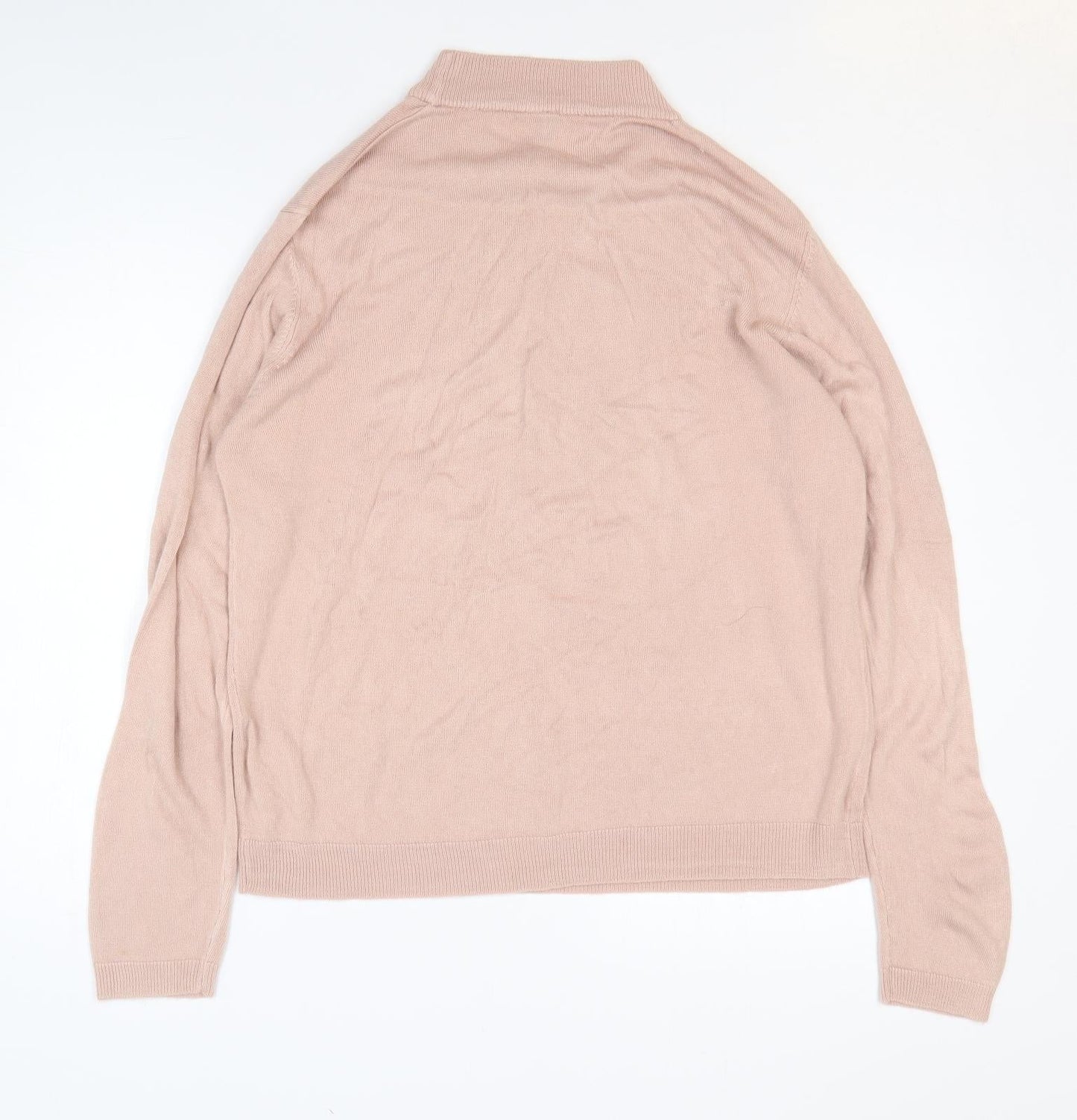 Originals Womens Pink Acrylic Basic T-Shirt Size 16 Mock Neck