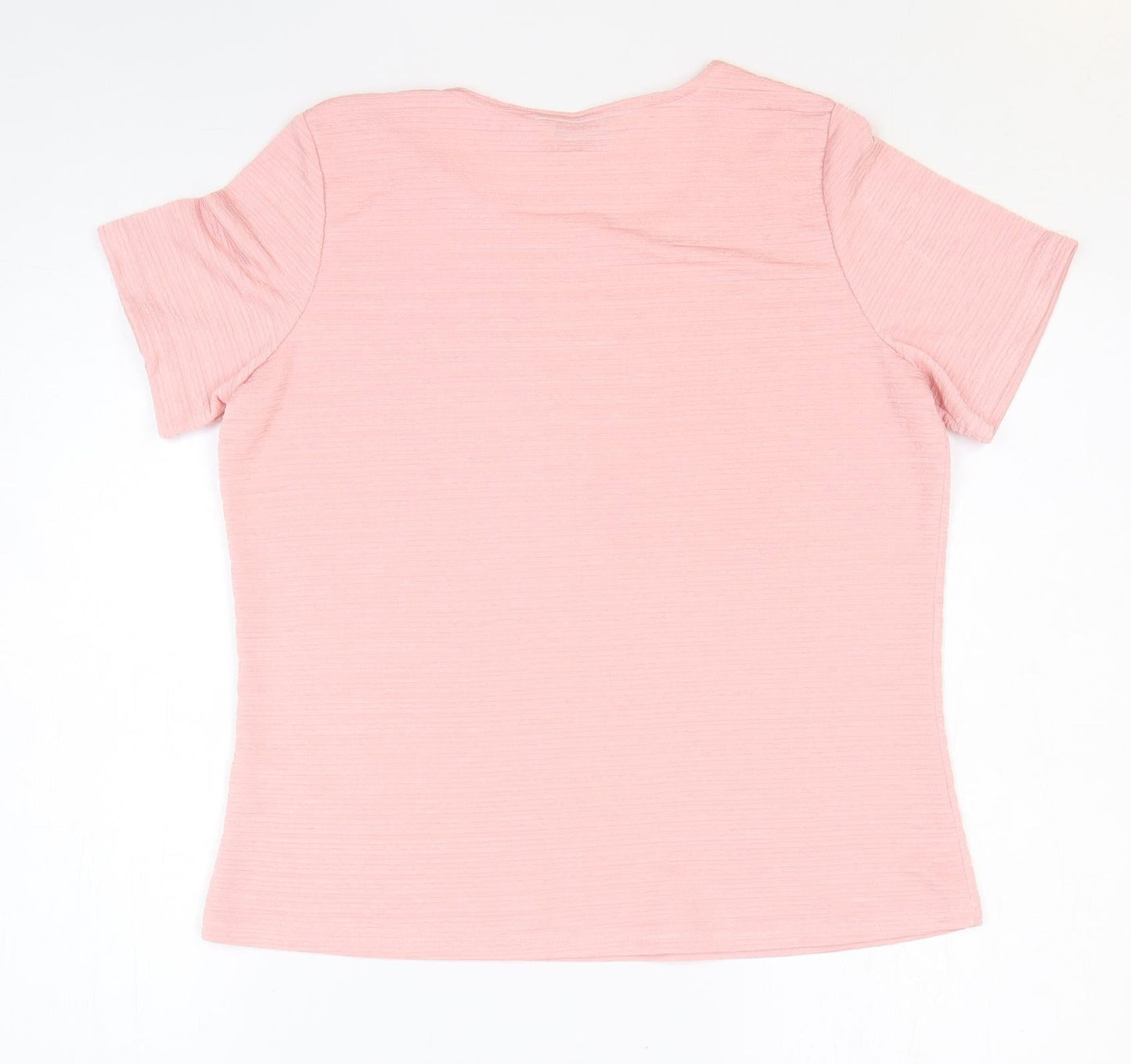 Berkertex Womens Pink Polyester Basic T-Shirt Size 14 Scoop Neck
