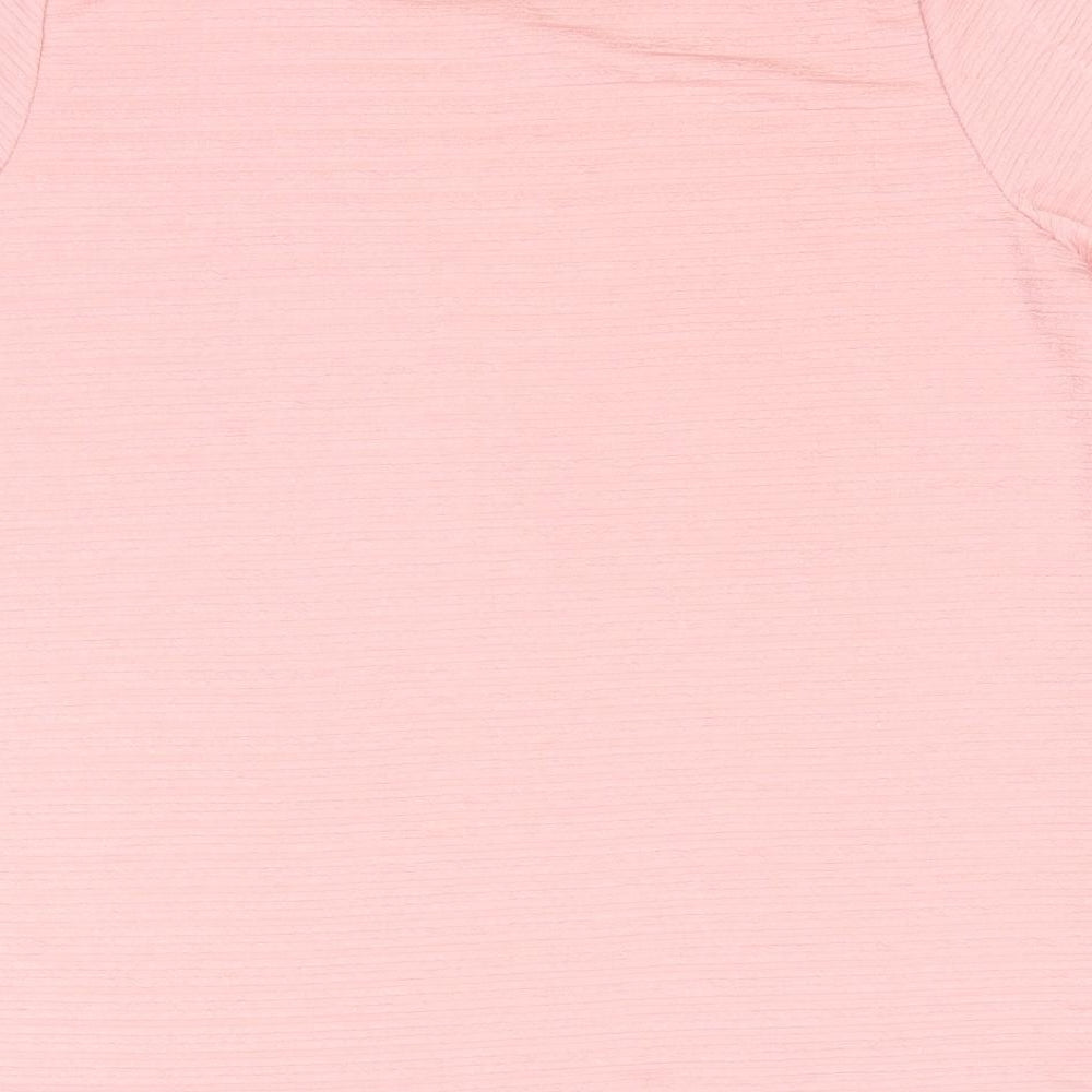 Berkertex Womens Pink Polyester Basic T-Shirt Size 14 Scoop Neck