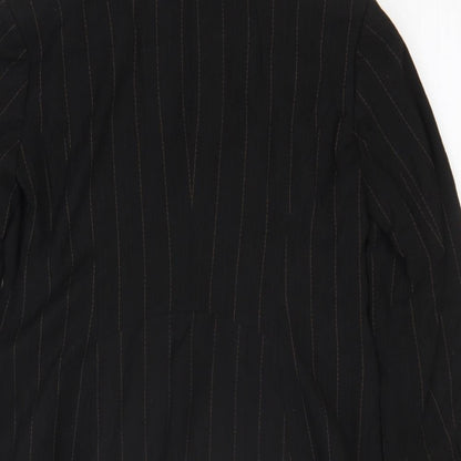 Principles Womens Black Striped Polyester Jacket Blazer Size 14