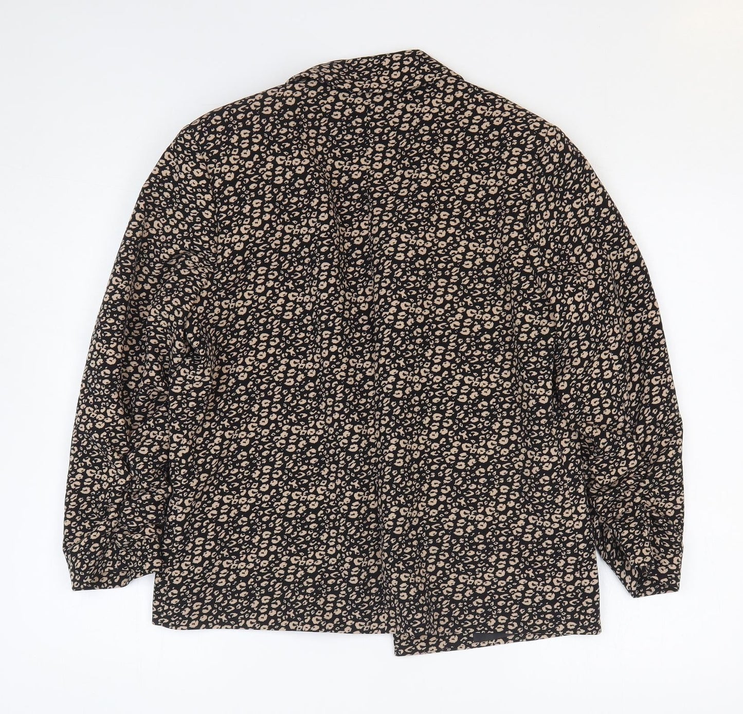 TU Womens Brown Animal Print Jacket Blazer Size 10