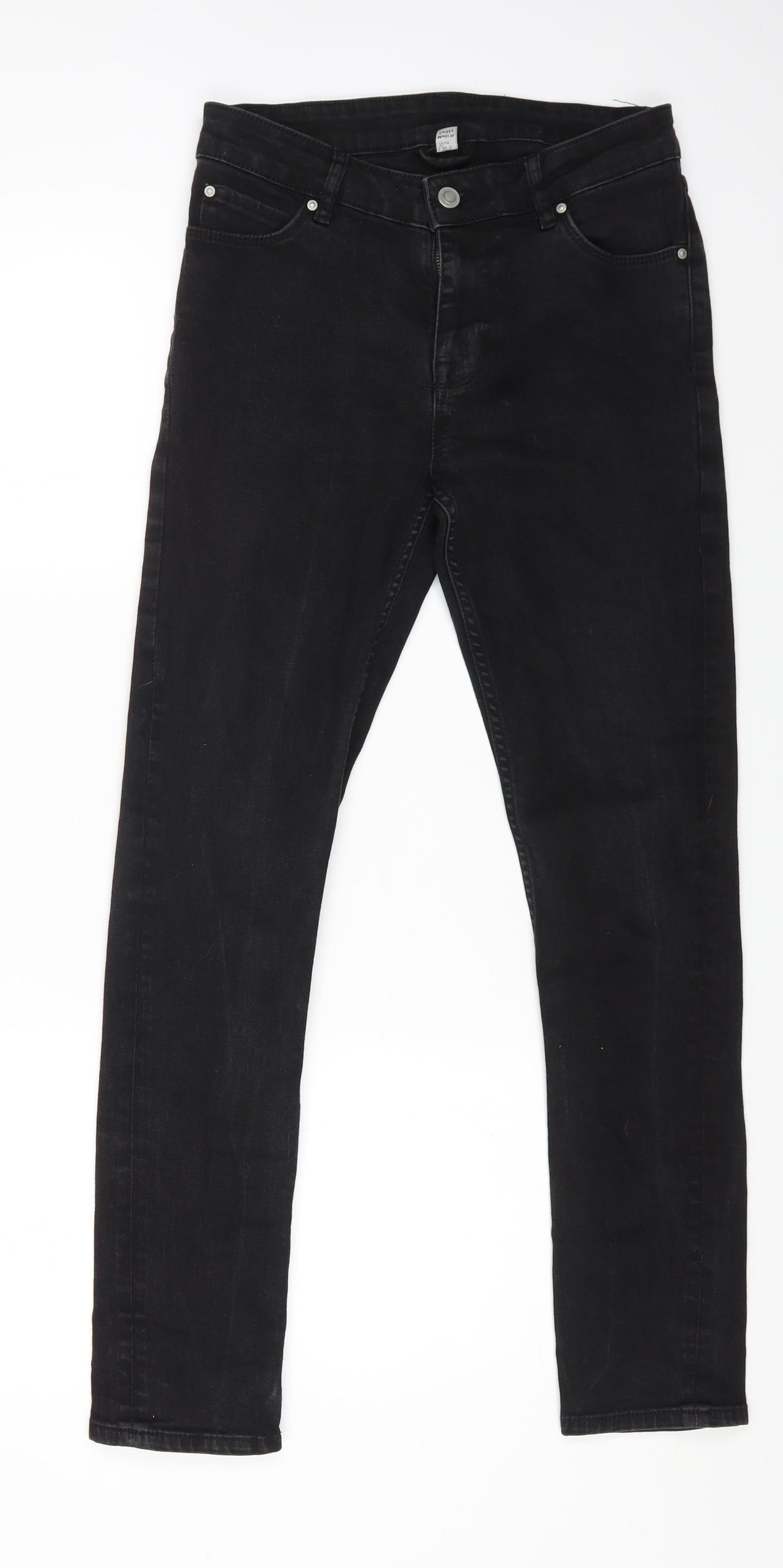 ASOS Womens Black Cotton Skinny Jeans Size 28 in L30 in Regular Zip