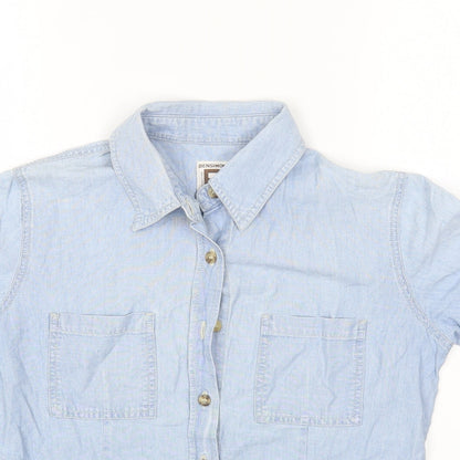 Bensimon Womens Blue Cotton Basic Blouse Size M Collared