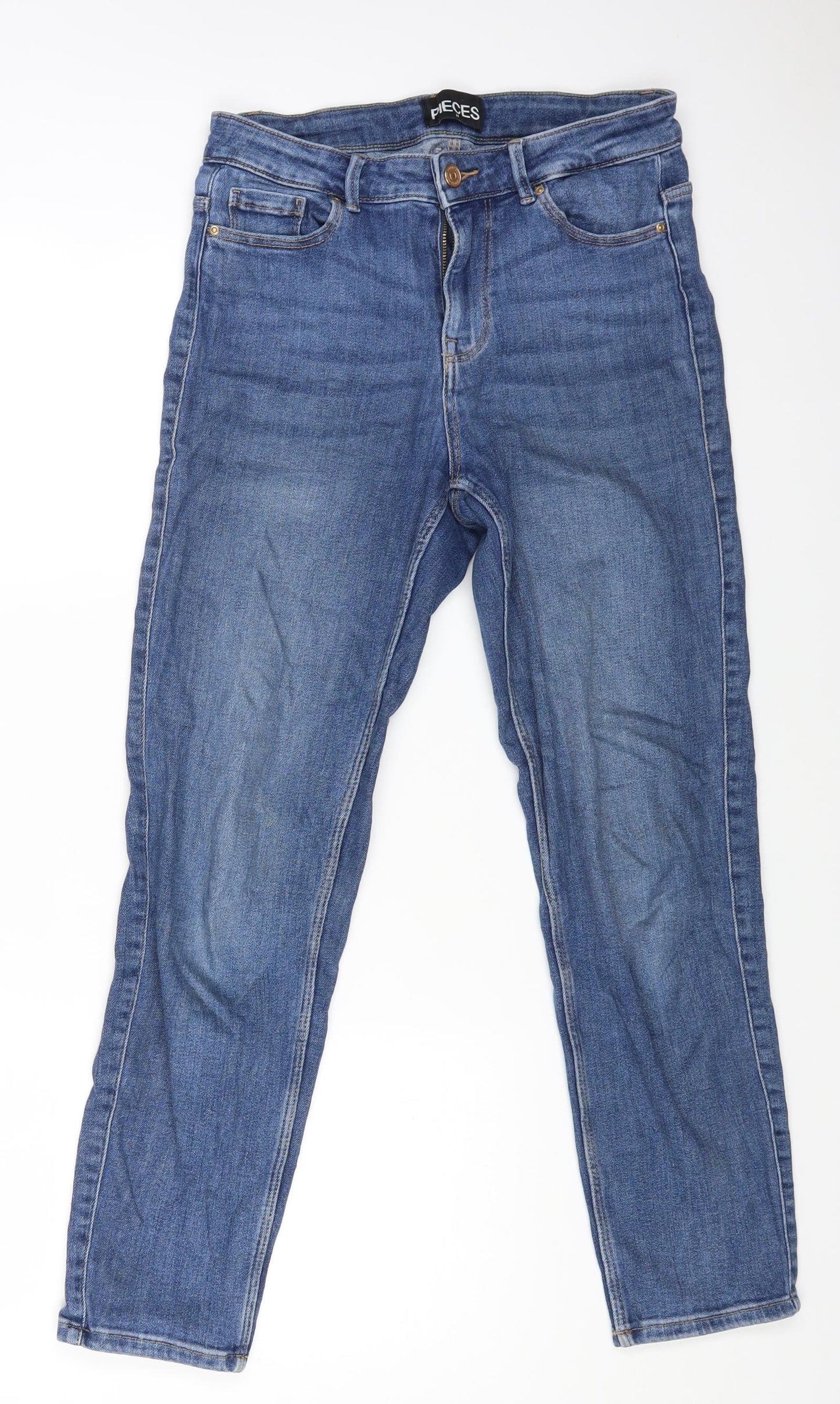 Womens UK Size M Pieces Regular Fit Skinny Blue Jeans