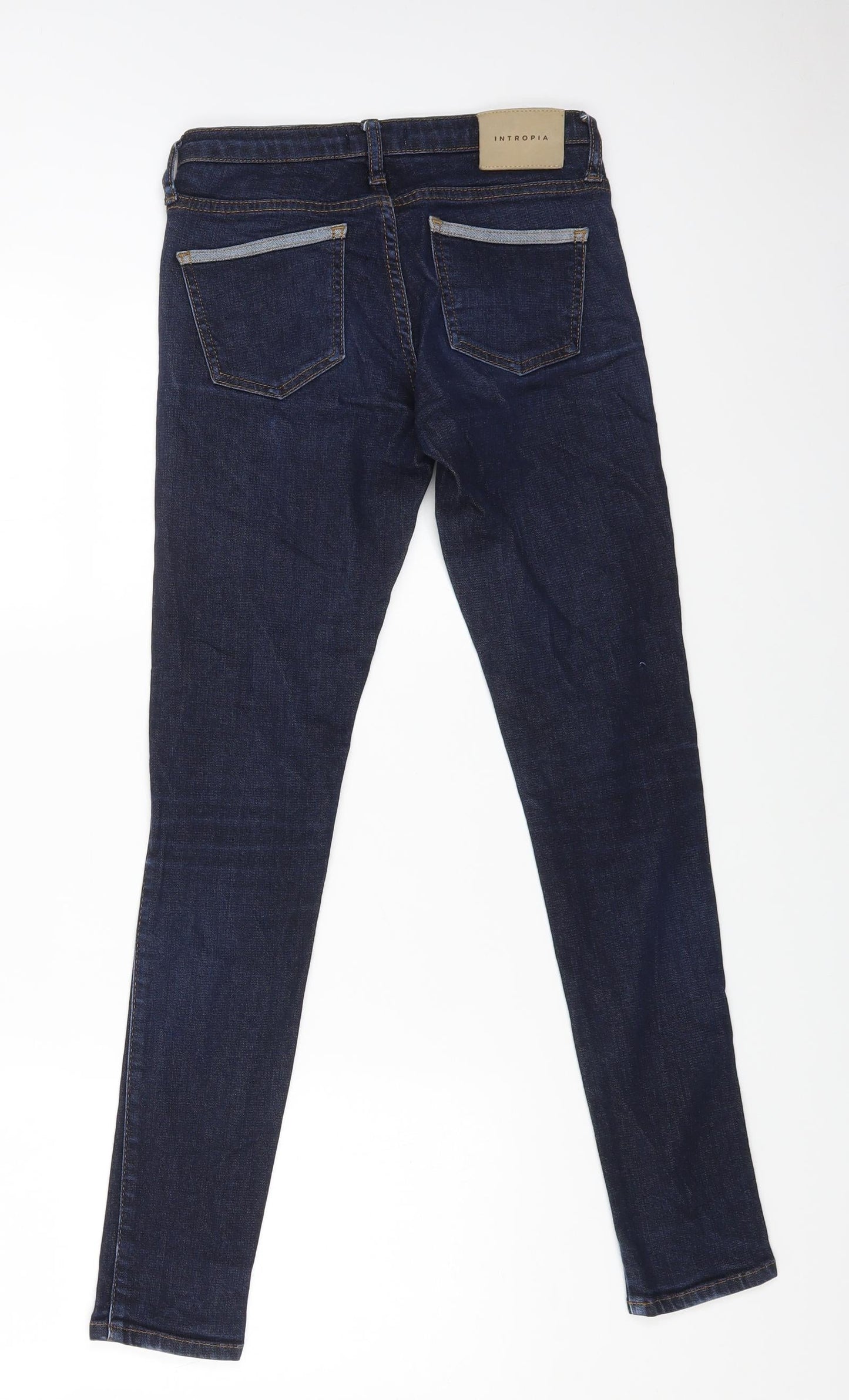 Intropia Womens Blue Cotton Skinny Jeans Size 6 L26 in Regular Zip