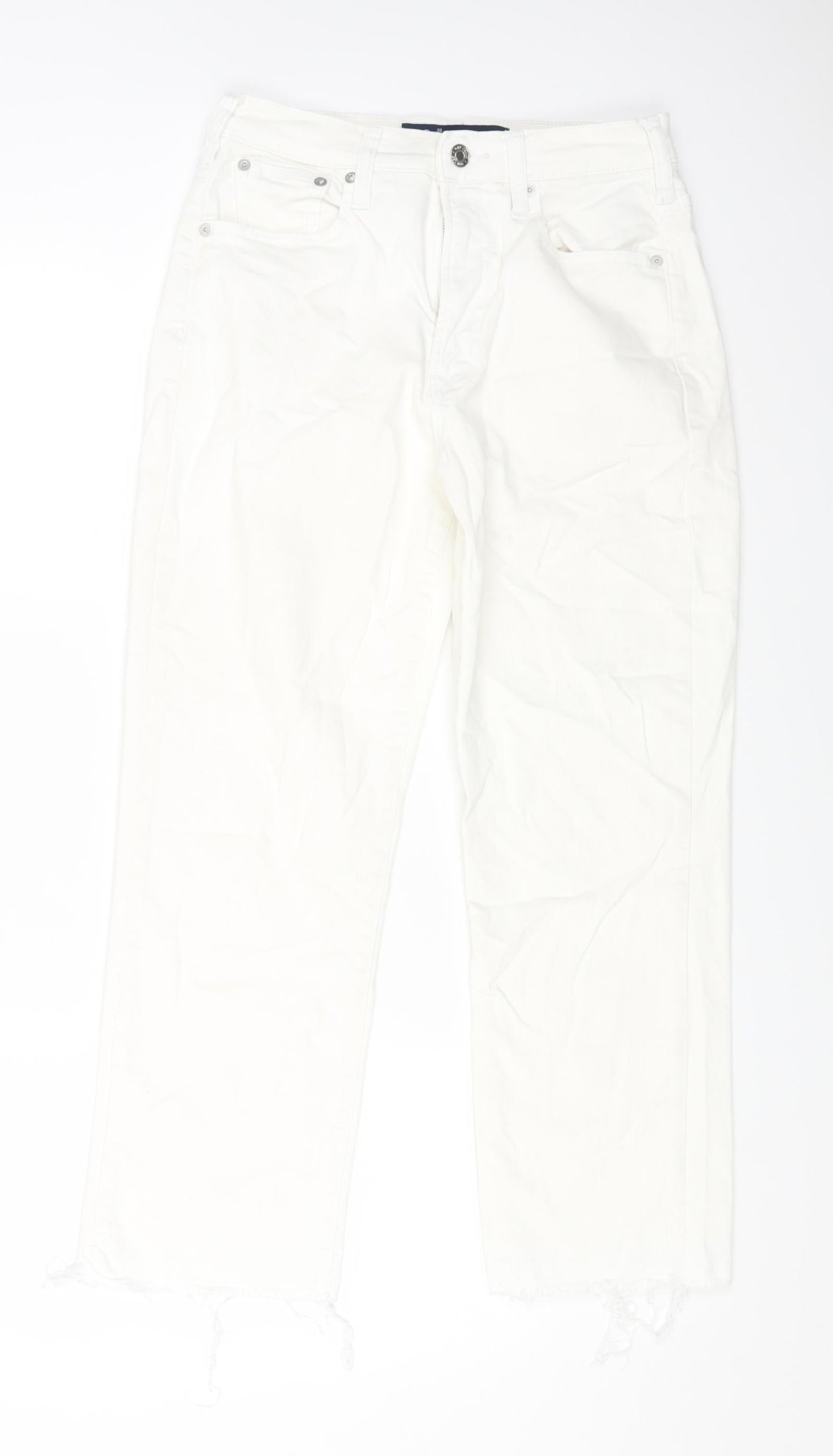 Gap Womens White Cotton Capri Jeans Size 26 in L23 in Regular Zip
