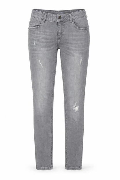 Casey Womens Grey Cotton Straight Jeans Size 10 L28 in Regular Zip