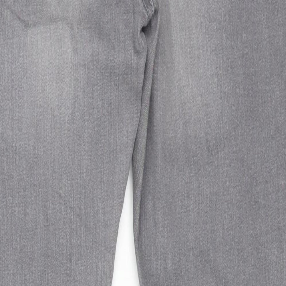 Casey Womens Grey Cotton Straight Jeans Size 10 L28 in Regular Zip