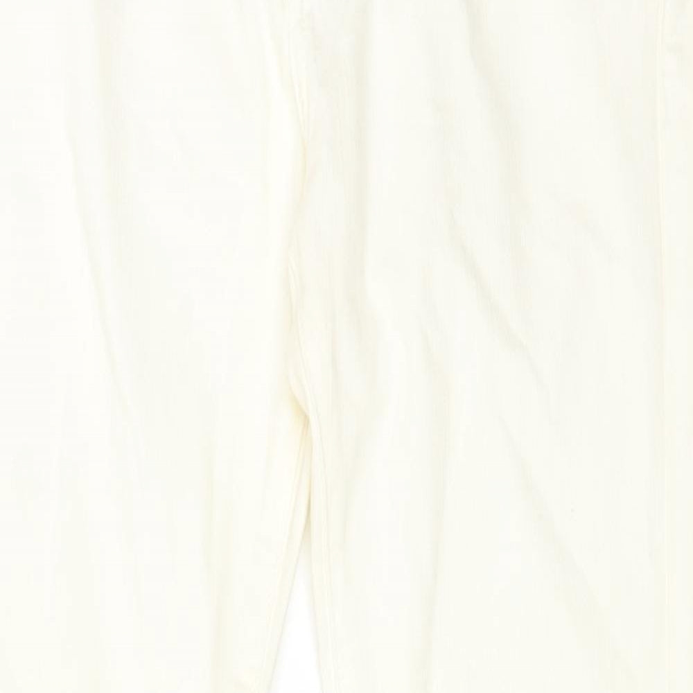 leana woaman Womens White Cotton Straight Jeans Size 28 in L24 in Regular Zip