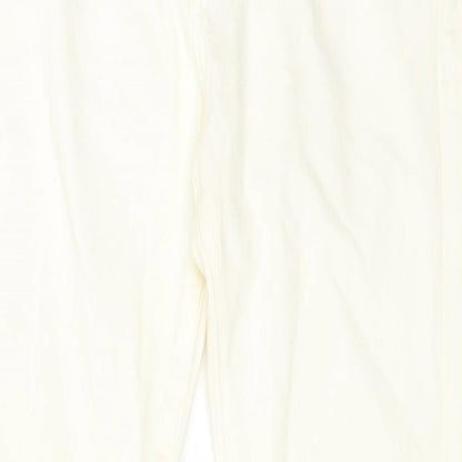 leana woaman Womens White Cotton Straight Jeans Size 28 in L24 in Regular Zip