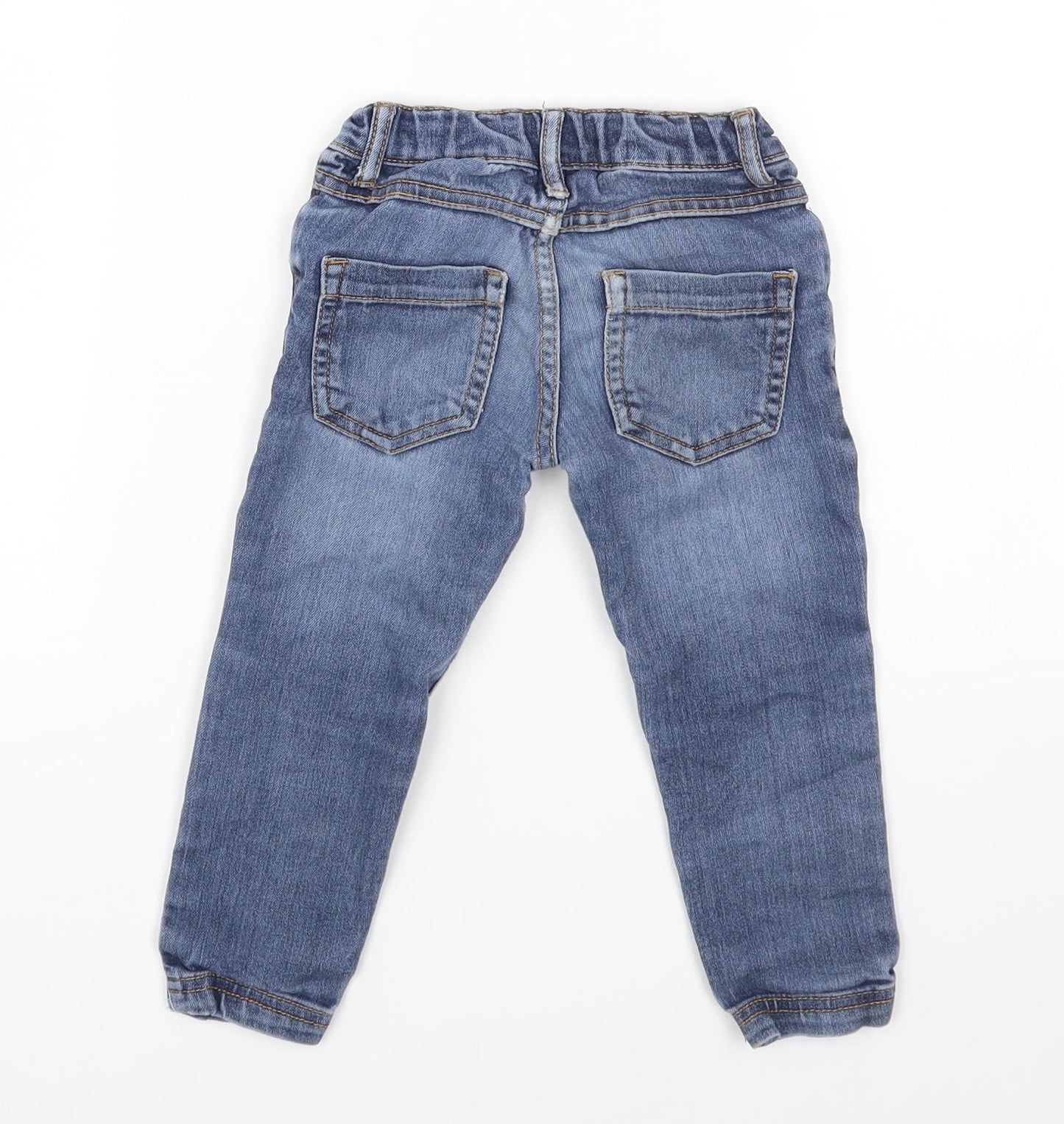 Blue Zoo Blue Cotton Cargo Jeans Size 18-24 Months Button