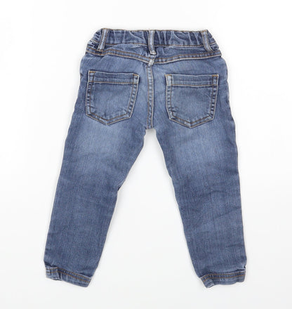 Blue Zoo Blue Cotton Cargo Jeans Size 18-24 Months Button