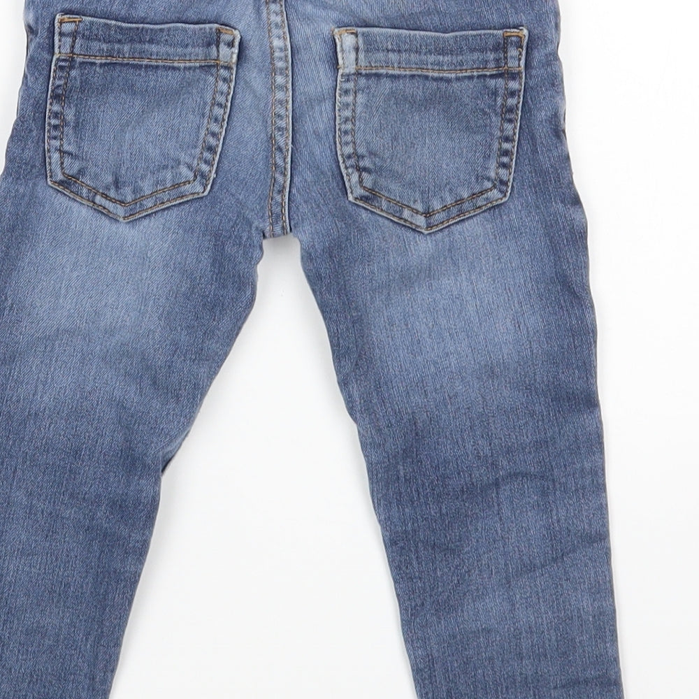 Blue Zoo Blue Cotton Cargo Jeans Size 18-24 Months Button
