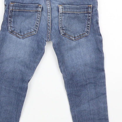 Blue Zoo Blue Cotton Cargo Jeans Size 18-24 Months Button