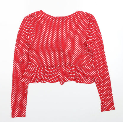 Womens UK Size 8 PRETTYLITTLETHING Red Kimono T-Shirt