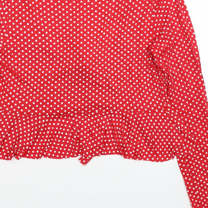 Womens UK Size 8 PRETTYLITTLETHING Red Kimono T-Shirt
