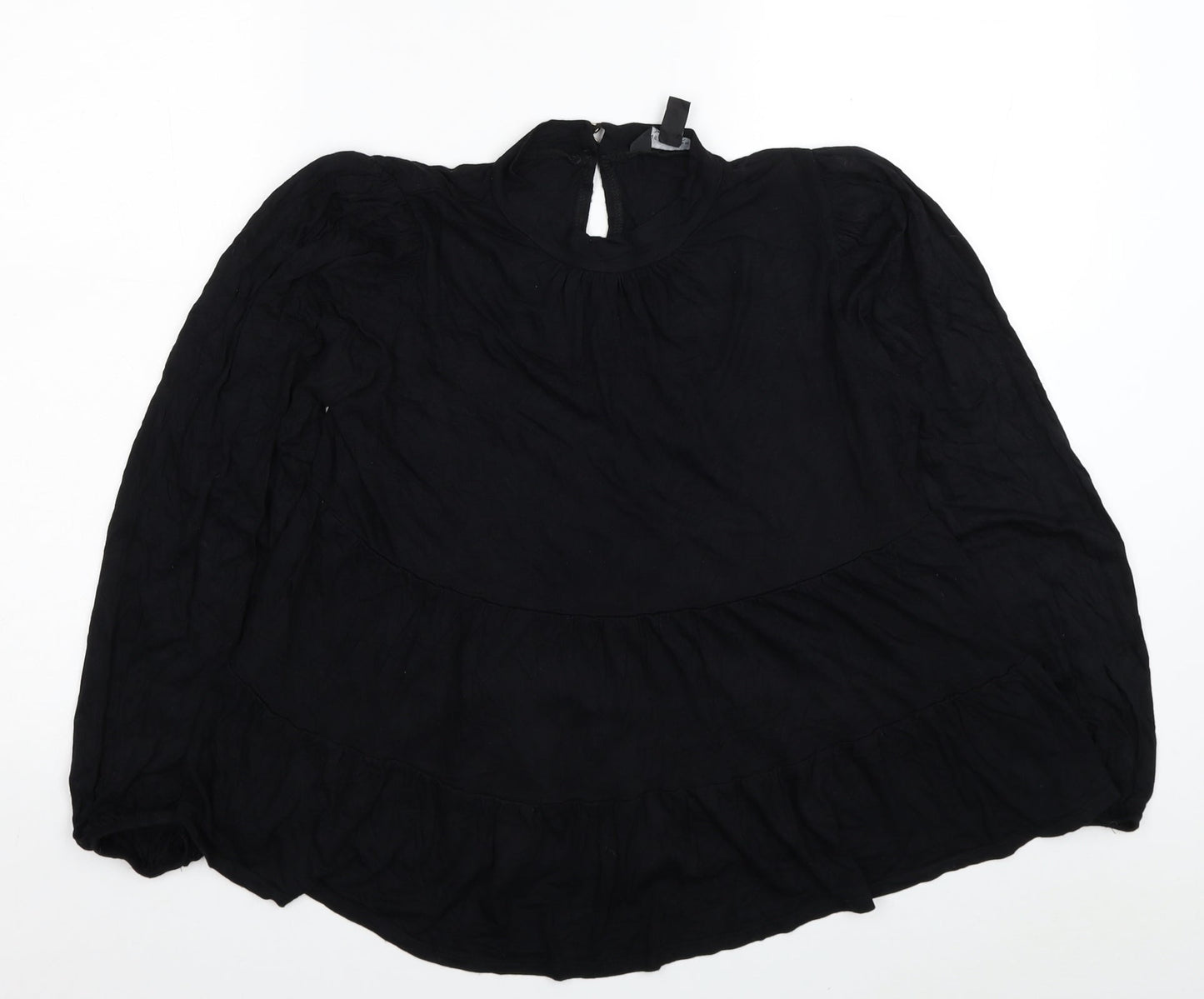 Womens UK Size 10 New Look Black Basic Blouse