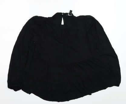 Womens UK Size 10 New Look Black Basic Blouse