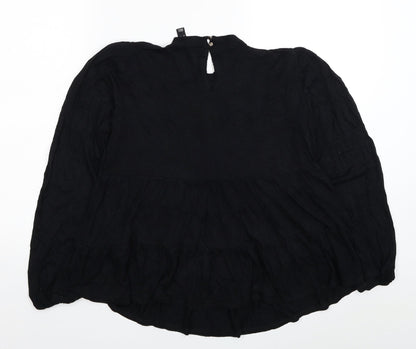 Womens UK Size 10 New Look Black Basic Blouse