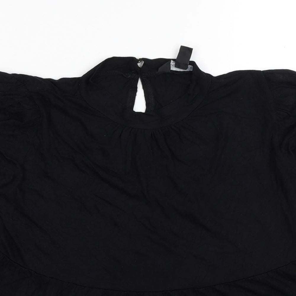 Womens UK Size 10 New Look Black Basic Blouse