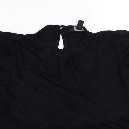 Womens UK Size 10 New Look Black Basic Blouse