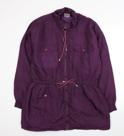 Partners Womens Purple Rain Coat Coat Size M Zip
