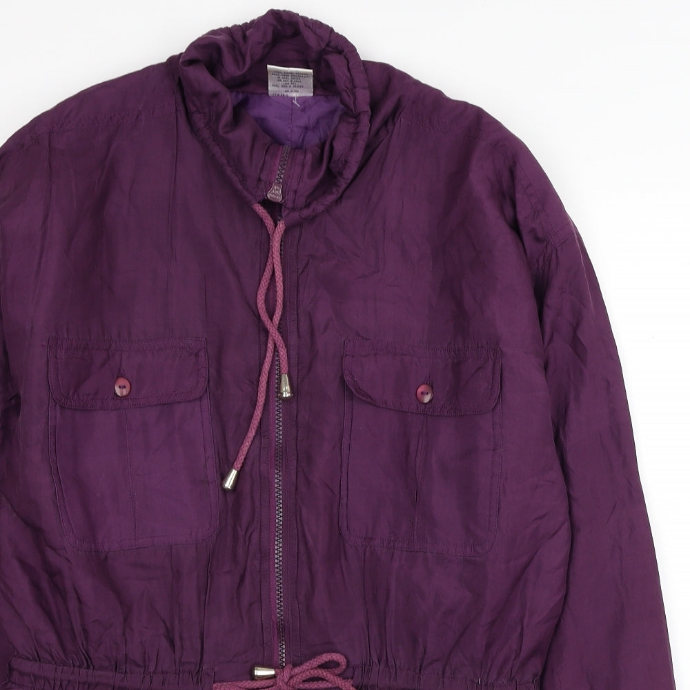 Partners Womens Purple Rain Coat Coat Size M Zip