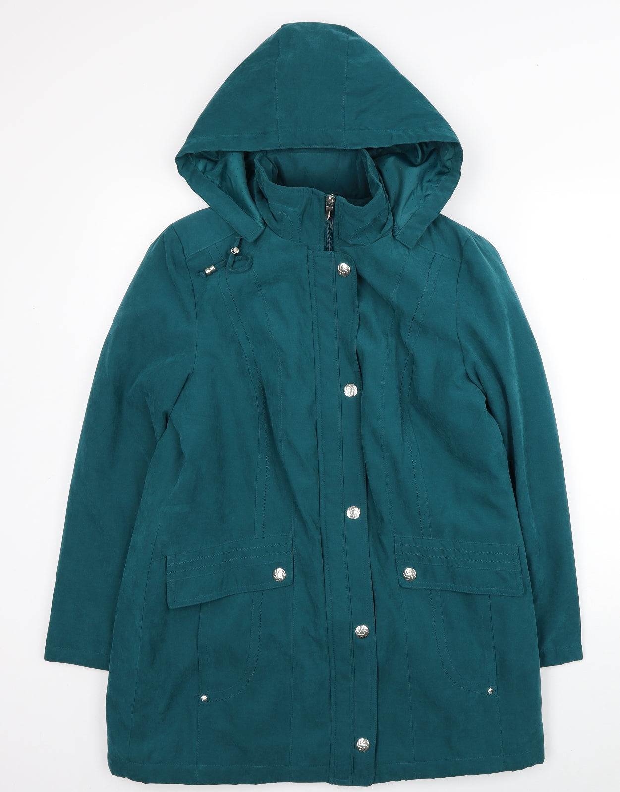 Anna Rose Womens Blue Trench Coat Coat Size S Zip