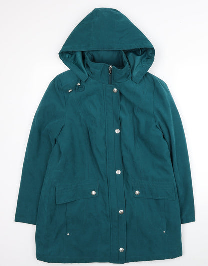 Anna Rose Womens Blue Trench Coat Coat Size S Zip