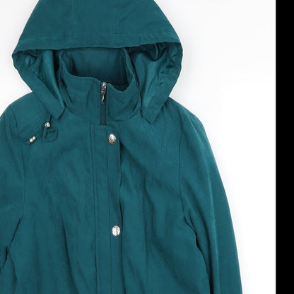 Anna Rose Womens Blue Trench Coat Coat Size S Zip