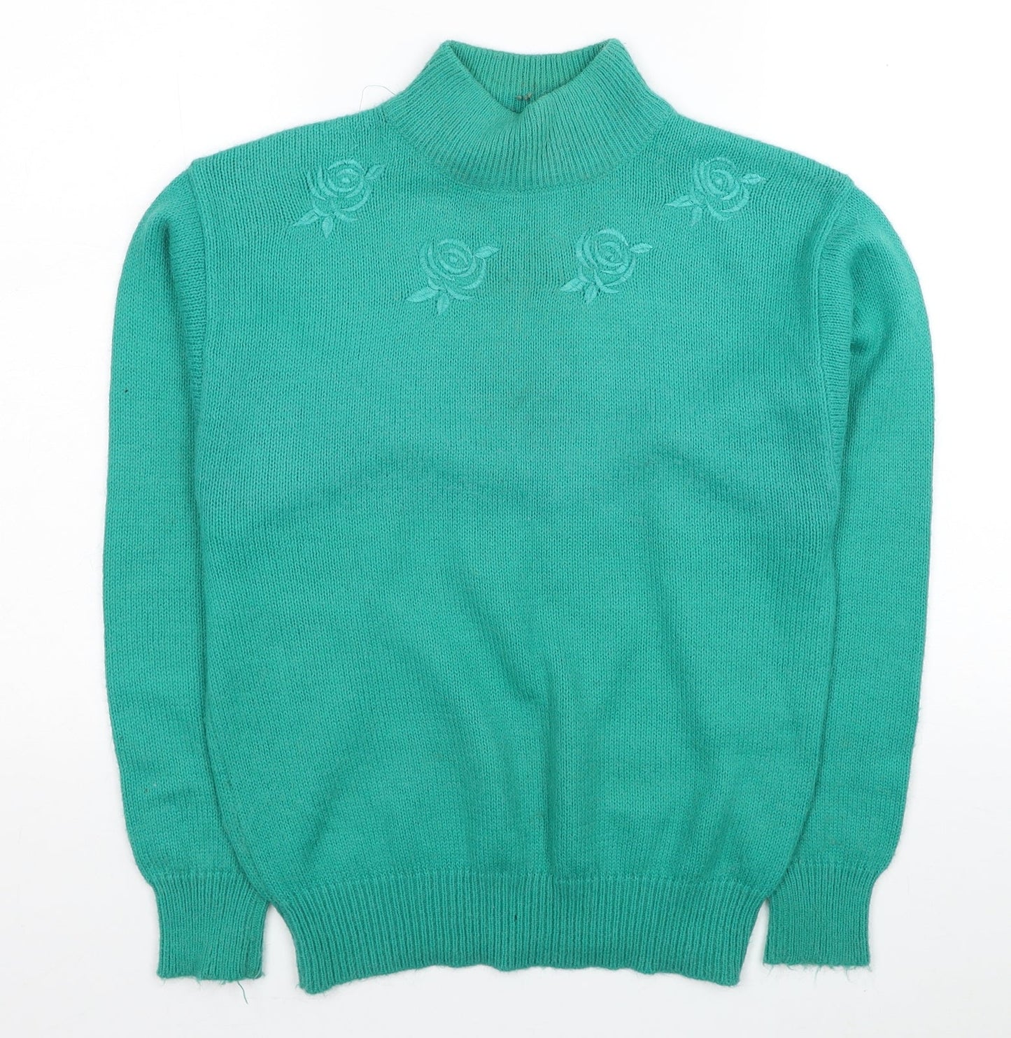 Womens UK Size 10 Poppy Green Pullover Jumper