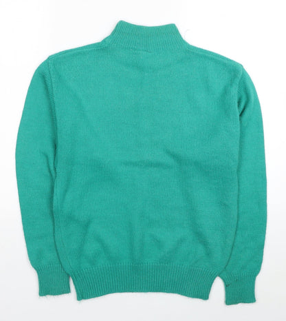 Womens UK Size 10 Poppy Green Pullover Jumper