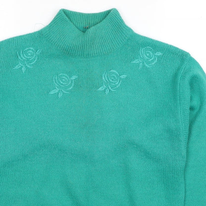 Womens UK Size 10 Poppy Green Pullover Jumper