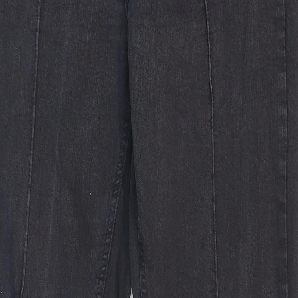 Topshop Womens Black Cotton Bootcut Jeans Size 28 in L32 in Regular Zip