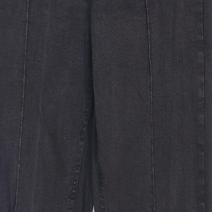 Topshop Womens Black Cotton Bootcut Jeans Size 28 in L32 in Regular Zip
