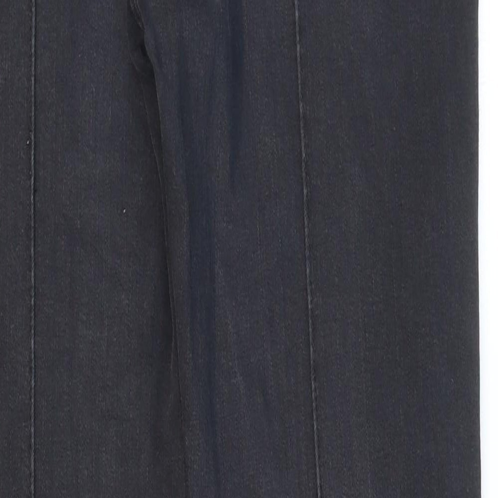 Topshop Womens Black Cotton Bootcut Jeans Size 28 in L32 in Regular Zip