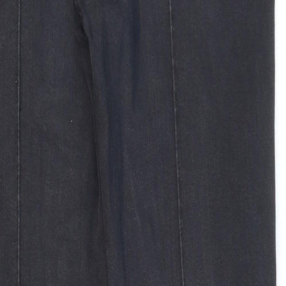 Topshop Womens Black Cotton Bootcut Jeans Size 28 in L32 in Regular Zip