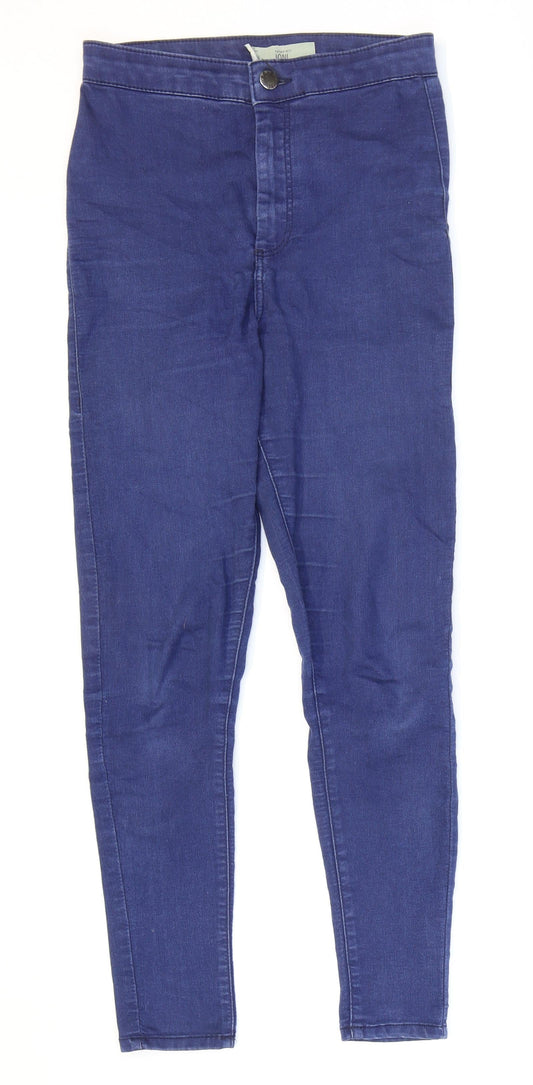 Topshop Womens Blue Cotton Skinny Jeans Size 28 in L26 in Regular Zip