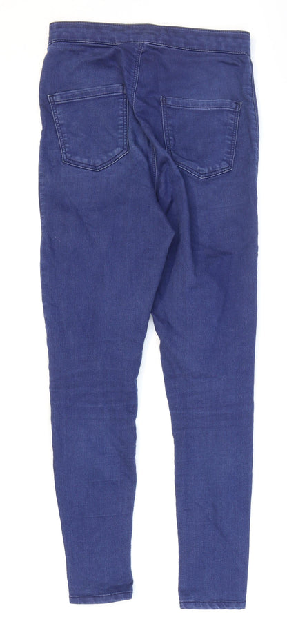 Topshop Womens Blue Cotton Skinny Jeans Size 28 in L26 in Regular Zip