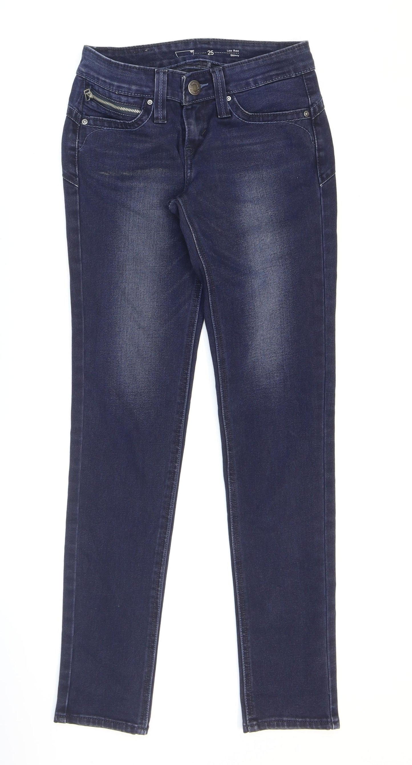Womens UK Size 25 in Preworn Regular Fit Skinny Blue Jeans