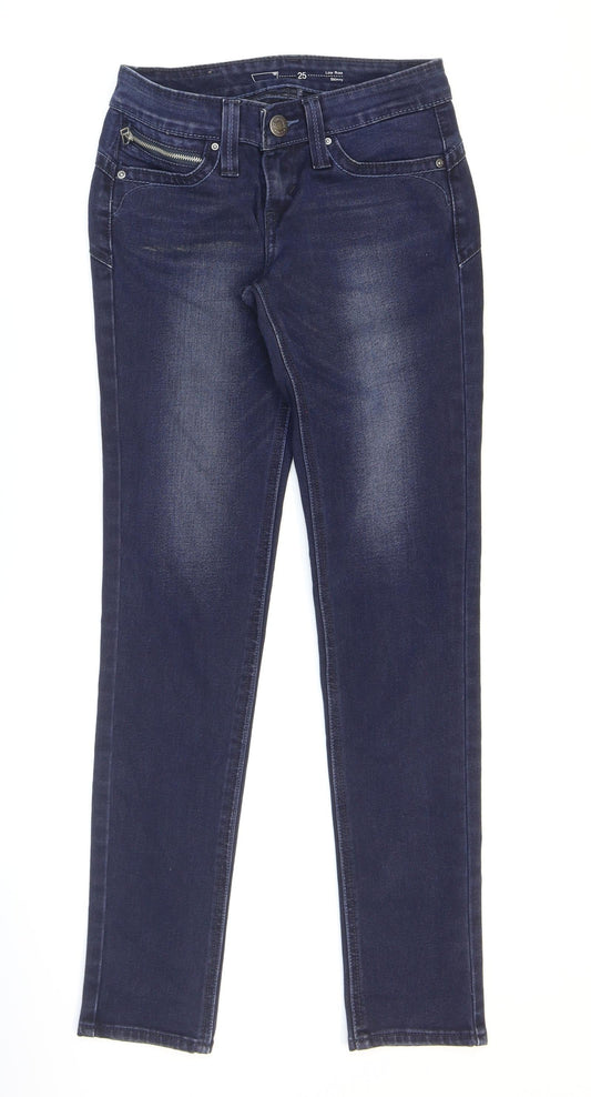 Womens UK Size 25 in Preworn Regular Fit Skinny Blue Jeans