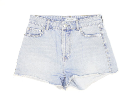 Bolongaro Trevor Womens Blue Cotton Hot Pants Shorts Size 27 in Regular Zip - Distressed Look