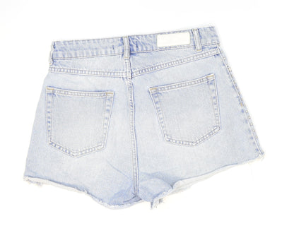 Bolongaro Trevor Womens Blue Cotton Hot Pants Shorts Size 27 in Regular Zip - Distressed Look