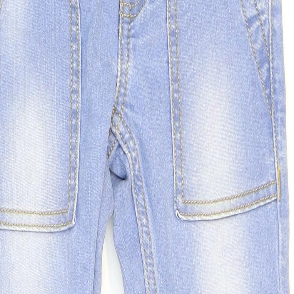 United Colours of Benetton Boys Blue Cotton Skinny Jeans Size XS Regular Button - Washed look 17in inside leg
